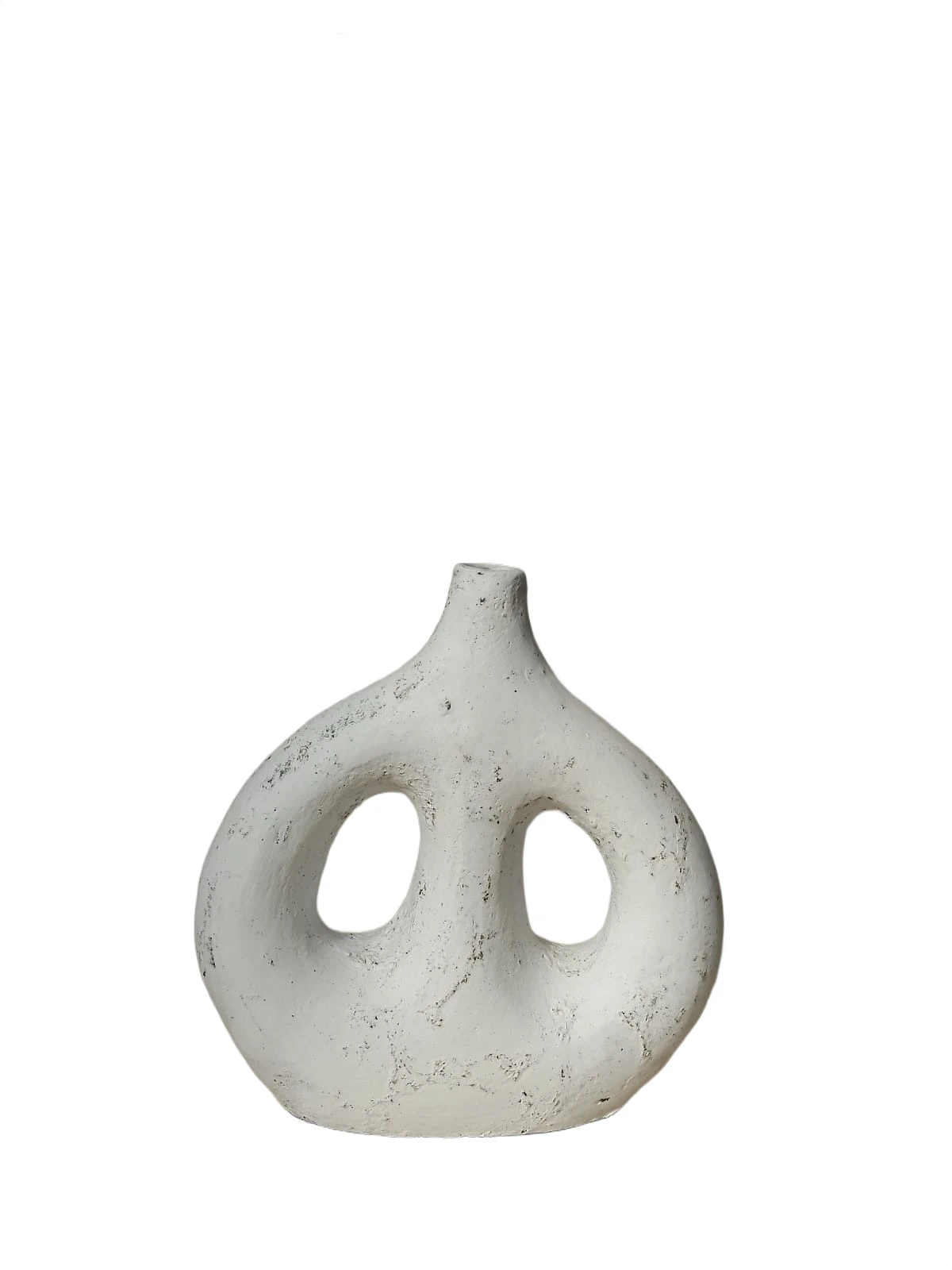Luma Loop – White Horizontal Pottery Vase