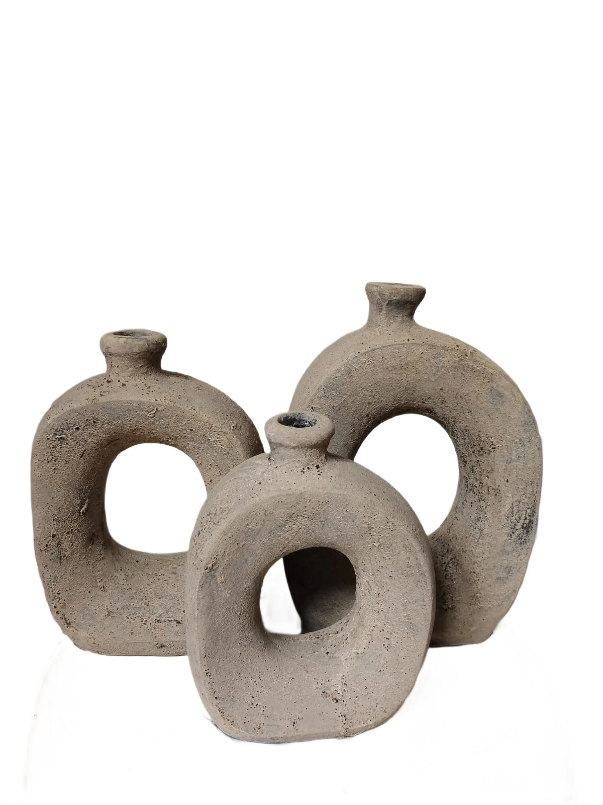 Terra Trio – Set of 3 Brown Pottery Pots