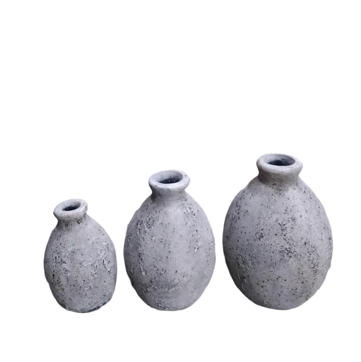 Grey Rush – Set of 3 Small Vases